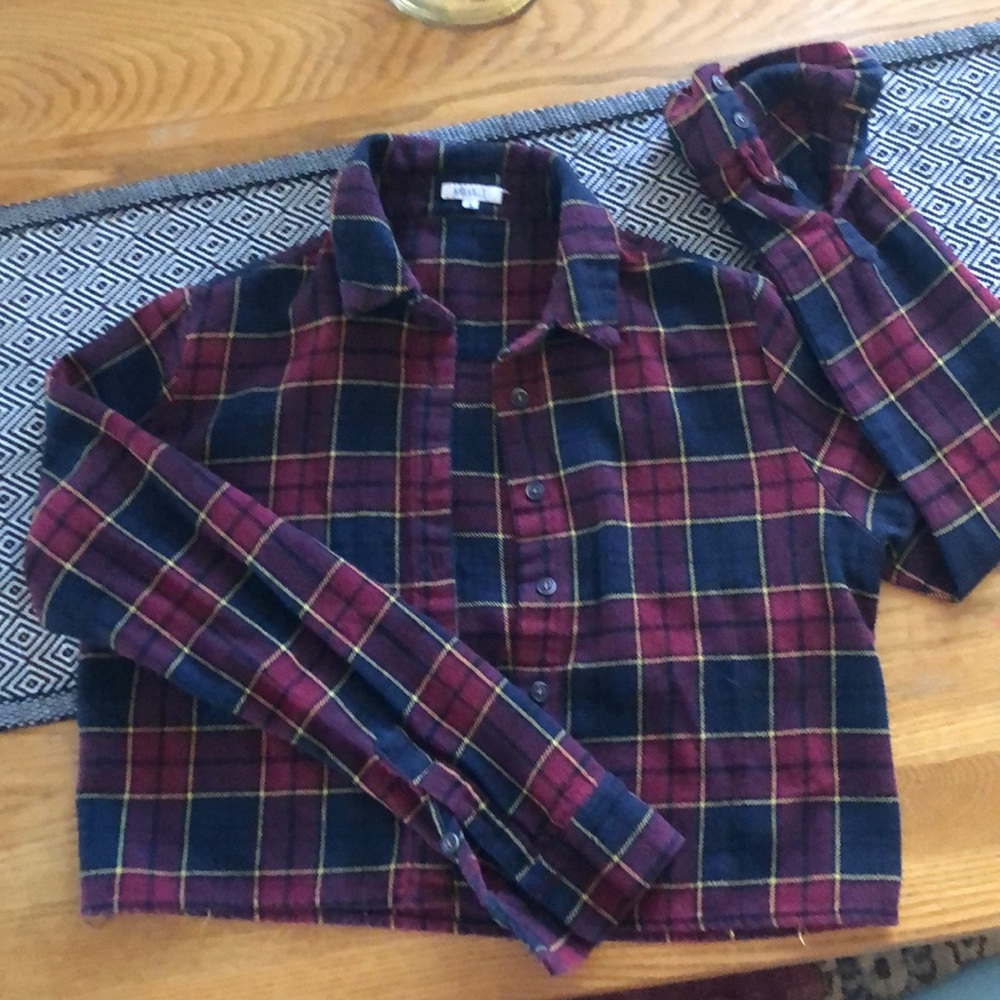 Flannel crop top.